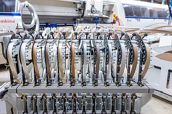 Stiegelmeyer’s furniture production facility in Nordhausen Edge-banding machine at the Stiegelmeyer furniture production facility in Nordhausen.