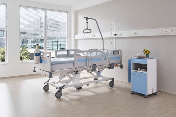 <p>The economical Evario one hospital bed meets the requirements of international markets with its customised equipment options.</p>